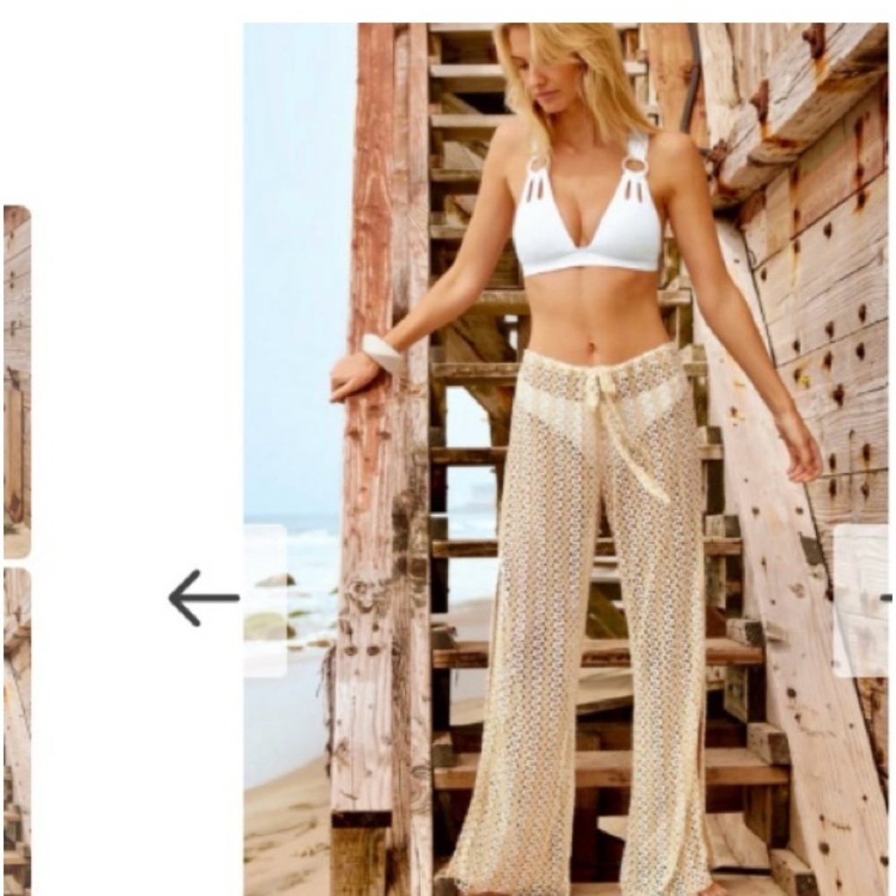 NWT Becca White Swim coverup bottoms